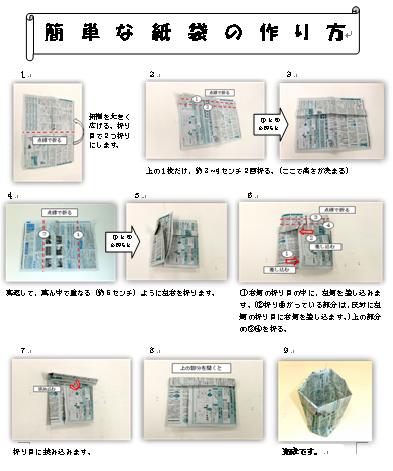 新聞紙で作った紙袋