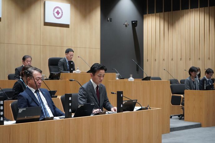 議場における施政方針演説の様子