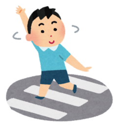 横断歩道を渡るイラスト