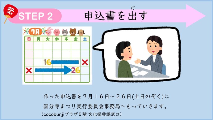 ステップ2　申込書を出す